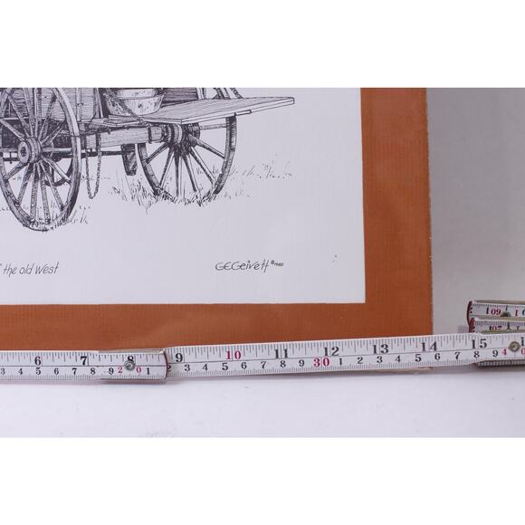 Chuck Wagon of the Old West, Digital Print, Drawing, 1980, G E Geivett, Vehicle, - Picture 2 of 3